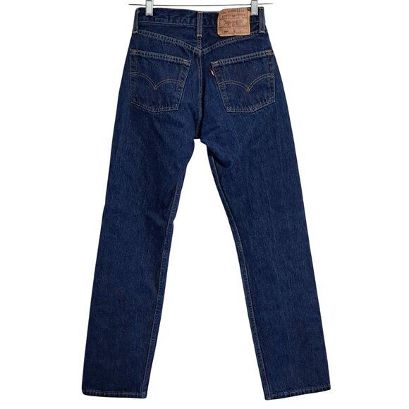 Levi's Denim - Vintage 90s Levis 501 Womens Jeans Button Fly Tagged W26 L30 USA Blue Denim Dar